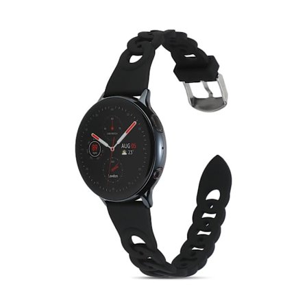 Samsung Galaxy Watch5 40mm/44mm/Watch5 Pro 45mm silikonikellon rannehihna - musta