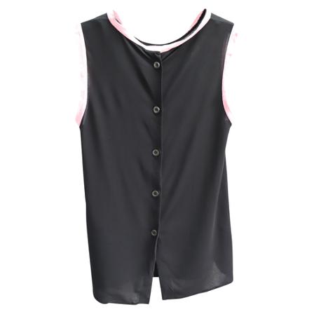 Prada Vintage, Pre-owned Sleeveless Button-Down Shirt Zwart, Dames, Maat:S