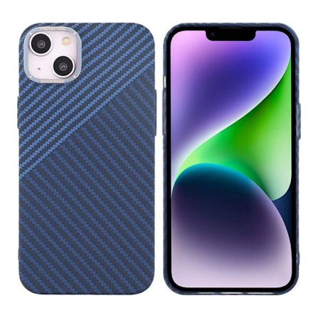 iPhone 15 Mobilskal i Kolfiber - Blå/Grå