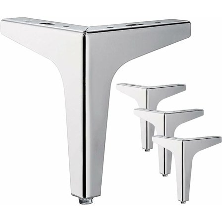 4 st 15 cm silver metallmöbelben, DIY triangulära bordsben, lämpliga för skåp, soffa, soffbord, TV-bänk och andra möbelben. KLB
