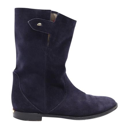 Burberry Vintage Pre-owned Flat Below the Knee Støvler Blå, Dame, Størrelse: 40 EU
