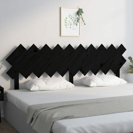 Vidaxl Sänggavel Svart 196x3x80,5 Cm Massiv Furu Svart
