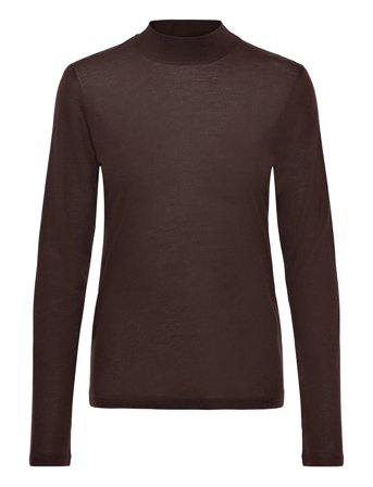 Filippa K Lyocell Cashmere Mock Neck Top - Brown - L