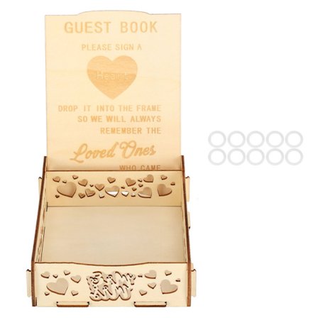 Tre gjesters bokmelding boks gavekort holder romantisk bryllup signatur forsyninger