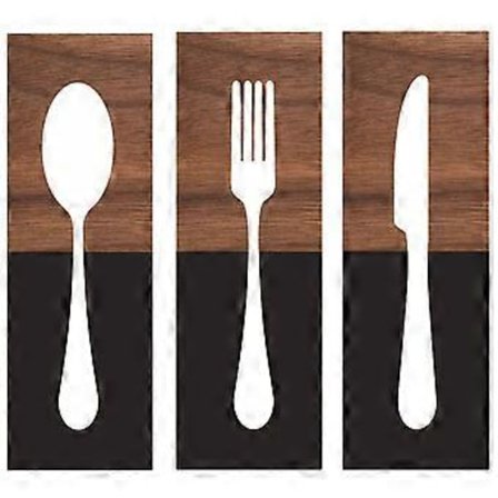 3 kpl Suuri Haarukka Veitsi Lusikka Seinäkoriste Puinen Seinäkoriste Keittiön Seinäkoristeet