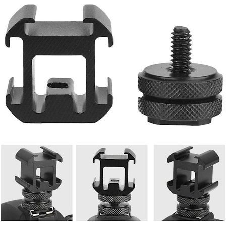 Aluminium Kamera Sko Feste Adapter, Video Tilbehør Trippel Cold Shoe For Brakett Lys, Opptakere Og Studio Blits Kameraer