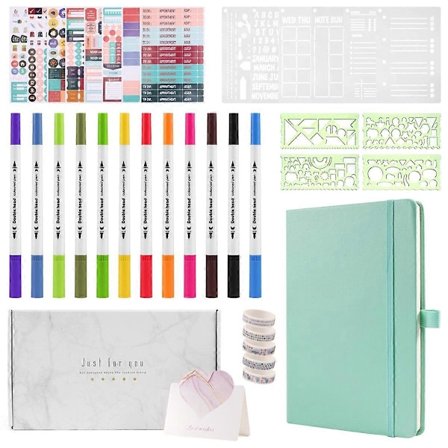 A5 Inbunden Prickad Anteckningsbok med 184 Numrerade Sidor, Prickigt Journalföringskit för Nybörjare