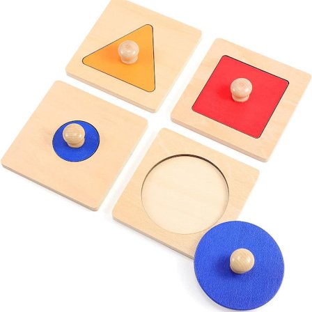 Stykke Geometrisk Puslespil Bræt Montessori Flere Form Puslespil Knap KLB