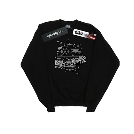 Star Wars Mens Death Star Sleigh Sweatshirt S Svart