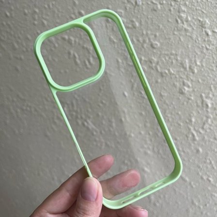 2 stk. etui til iPhone 17promax grøn øjenbeskyttelse notch groove farve creme lim