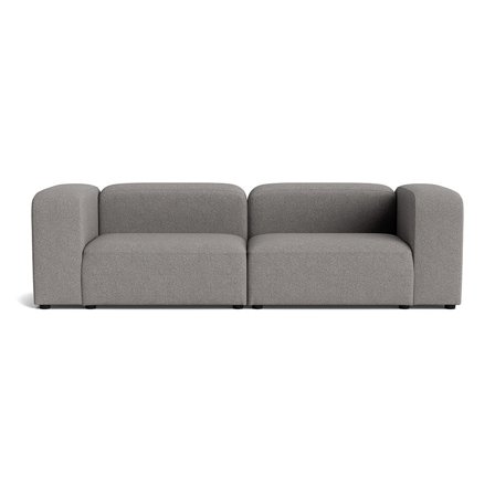 Milo XL 2-Sitzer-Sofa in Loop Grau, modernes minimalistisches Design, strukturierter Stoff, bequeme Polsterung für Wohnzimmer, 72cm Höhe.