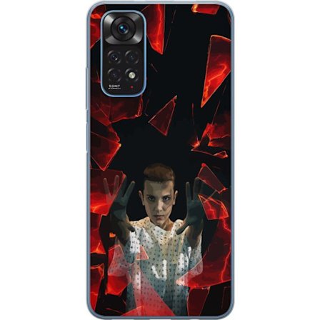 Kompatibelt Mobildeksel til Xiaomi Redmi Note 11 Overnaturlig jente med telekinetiske krefter og svevende røde glasskår i en dramatisk scene