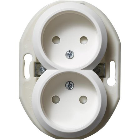 Schneider Electric Renova WDE011121 Vägguttag utan ram, ojordat, 2-vägs, Strömbrytare & vägguttag