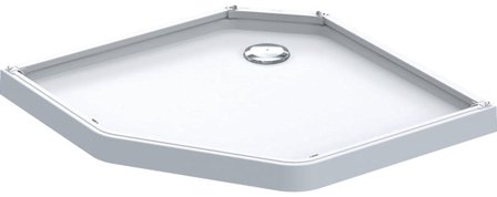 Contura Showerama Brusebad bakke marmoreret, lakeret, stenharpiks B=80 cm, L=90 cm, Badeværelse