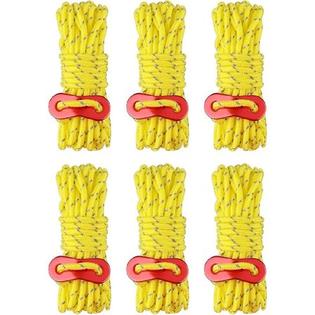 4m reflekterende telttau i nylon med diameter 4mm