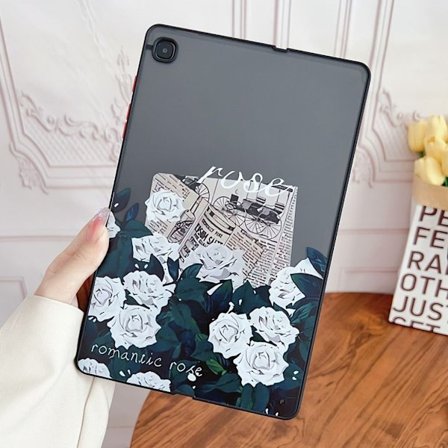 Samsung Galaxy Tab S6 Lite etc. Pattern Case - White Rose