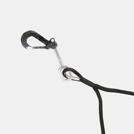 Cima per boa con redancia in acciaio inox & gancio per boa autobloccante Robline, Ø16 mm, divisa in due parti 2 x 15 metri, nero