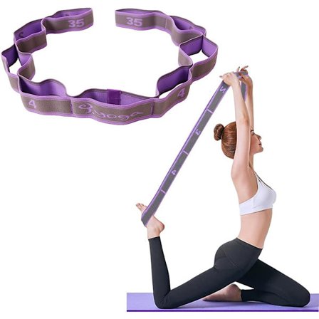 Yogarem med 9 ringar/Yogastretchband med 9 ringar/Yogaelastiska band Pilates motståndsband Fitness träningsband