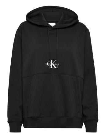 Plus Monogram Logo Hoodie Hettegenser Genser Svart Calvin Klein Jeans