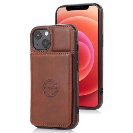 TG iPhone 14 - Elegant og Praktisk Floveme Etui med Kortholder Mørkebrun