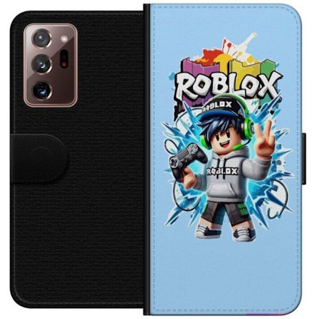 Kompatibelt Plånboksfodral till Samsung Samsung Galaxy Note20 Ultra Färgstark Roblox-karaktär med handkontroll och energifylld splash art design, p