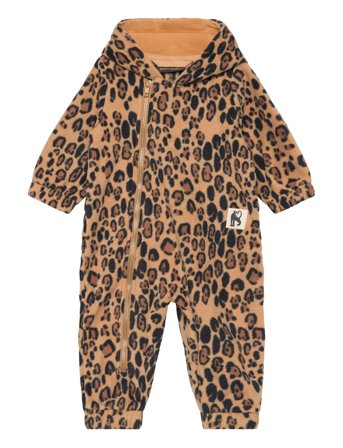 Mini Rodini Leopard Fleece Onesie - Beige - 74