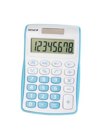 GENIE 120B 8 Digit Pocket Calculator Blue - 12492