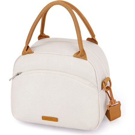 Lunchväska för damer - Isolerad lunchlåda för vuxna - Lunchkylare för tonårsflickor, kvinnor, arbete, skola - Beige