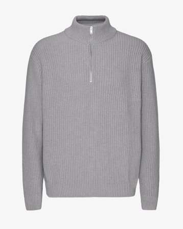 Merino Quarter Zip - Heather Grey L