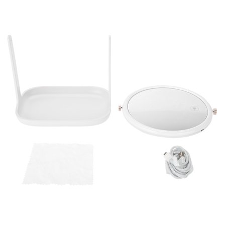 Kääntyvä LED-meikkipöytäpeili pöytämalli kosketusnäytöllä ja kosmetiikan säilytystilaa (Valkoinen)