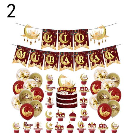 EID MUBARAK Ramadan festdekorasjonsbanner og ballonger