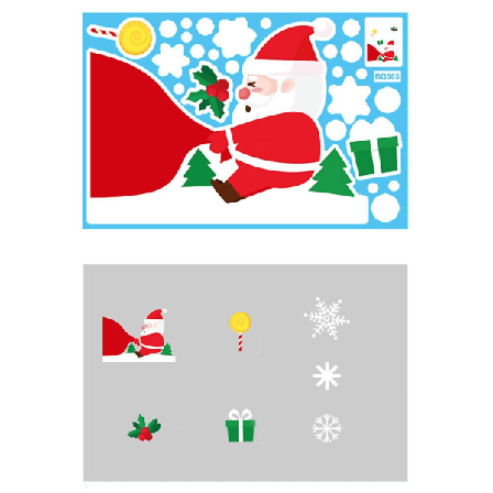 Jouluikkunatarrat Staattiset Tarrat Piirros Joulupukki Peura Lumimies Tonttu Lumihiutale Lasin Tarra Uusivuosi Juhla Koti Seinäkoriste BQ5