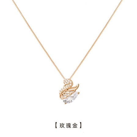 Litet Svanhalsband Dam All-Match Elegant Nyckelbenskedja Lätt Lyx Högklassig Känsla Design för Flickvän Alla hjärtans dag