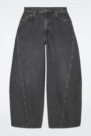 COS Women's Twist Barrel Leg Jeans in Black