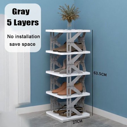 Sammenfoldelige Skostativer Skoskabe GRÅ 5 LAG GRÅ 5 LAG