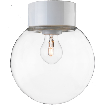 Ifö Electric Classic Glob 200 Takarmatur IP54, rak, E27, rak Vit, Belysning