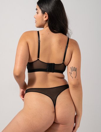 Understatement Underwear Mesh Thong - Black - XXL