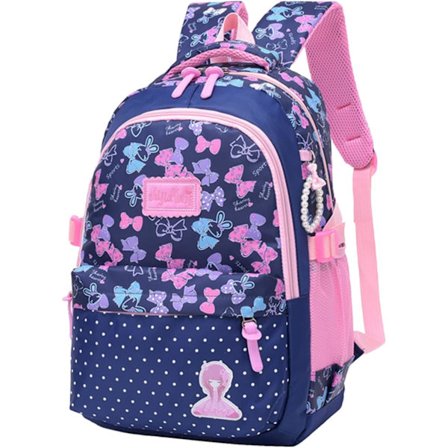 Amythe koululaukku tytöille, reput tytöille 6 8 10 vuotta, lasten matkakoululaukku rusettin kuvalla, 30 x 18 x 43 cm