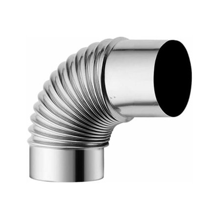 Rustfrit stål 90 graders albue skorstensrør til rygeovn, 60mm