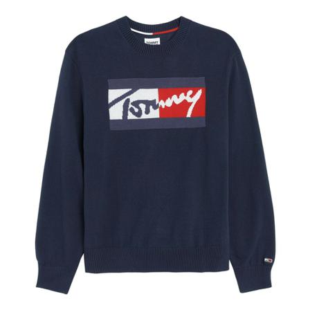 Tommy Jeans, Skinny Pull Blauw, Heren, Maat:M