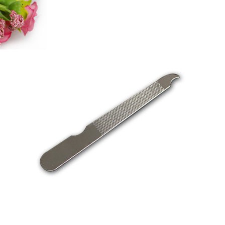 Neglefilsett Dobbeltsidig Neglefil med Buet Spiss, Metall Neglebuffer Neglefiler Neglepleie Manikyrverktøy Tilbehør for Salong og Hjem