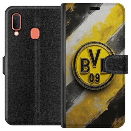 Kompatibel Tegnebogsetui til Samsung Samsung Galaxy A20e Farverigt abstrakt puslespillsmønster, der symboliserer fællesskab, mangfoldighed og kreati