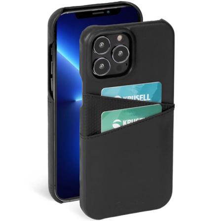 Krusell Iphone 13 Pro Skal Korthållare Äkta Läder - Svart