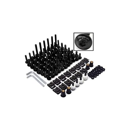 Motorsykkel kåpeskruer sett aluminiumslegering svart universell for sport motorsykler gate motorsykler scootere