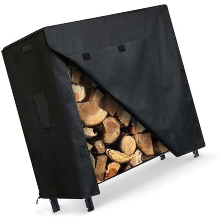 4FT Tulisijan ulkoteline, jossa kansi, sisältää paksunnetut ja levennetyt rungot, raskaan puutelineen puuteline, helppo koota, 48x24x42 tuumaa-DEN
