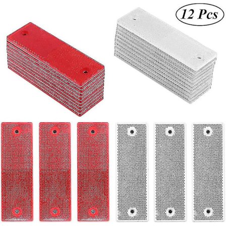 Trailer Reflekterende Advarselsplade Plastik Rød/hvide Markører (2 Farver) 12 Stykker