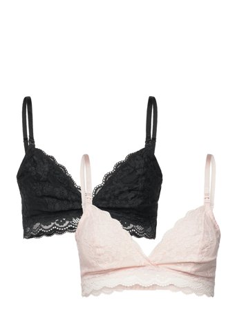 Lindex Nursing Bra Iris Lace 2 Pack - Black - XL