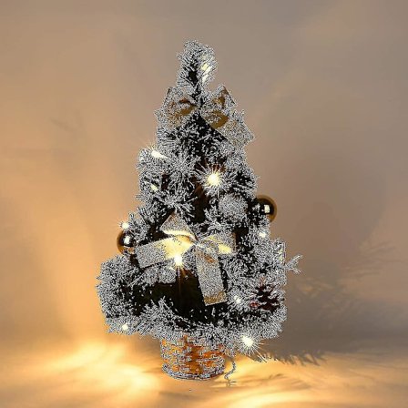 Litet Julgran med Ljus, Mini Desktop Dekorerat Julgran (40cm)