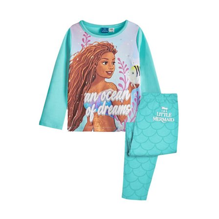 Den Lilla Sjöjungfrun Flickor Ariel Lång Pyjamas Set 4-5 År Blå