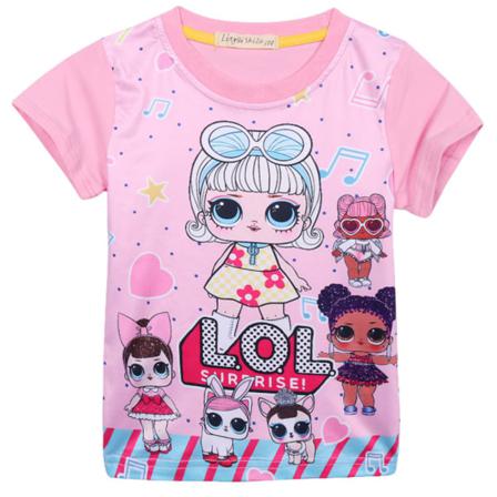 T-shirt För Flickor Princess Surprise Doll Kortärmad T-shirt